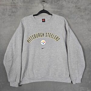 Vintage Pittsburgh Steelers Team Nike Adult XL Gray crew neck NFL sweatshirt